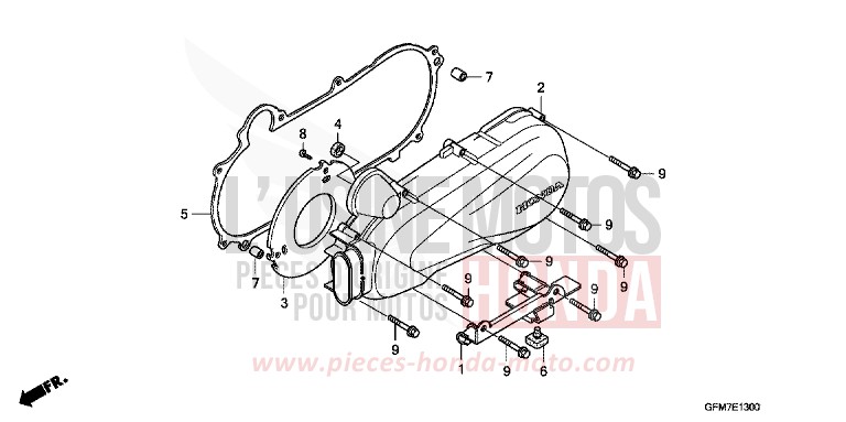 PANNEAU LATERAL GAUCHE de NHX 110 Lead CANDY LUCID RED (R264) de 2010